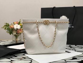 Chanel Classic Tote Bag White 99056 31cm