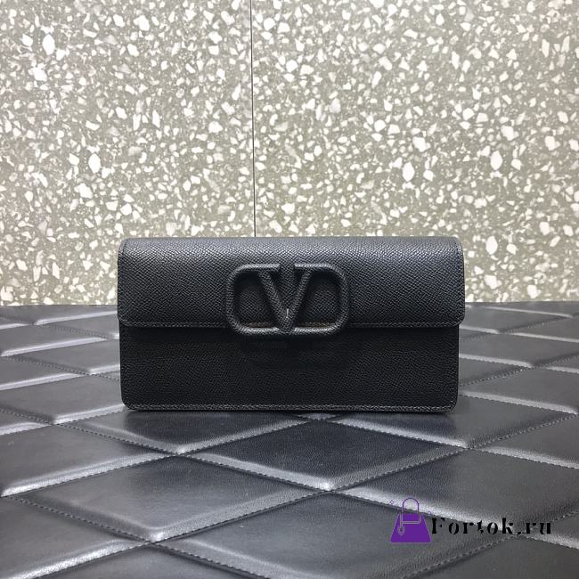 Valentino Gold Chain Bag Black 061# 20cm - 1