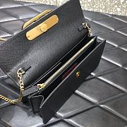 Valentino Gold Chain Bag Black 061# 20cm - 2