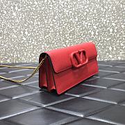 Valentino Gold Chain Bag Red 061# 20cm - 6