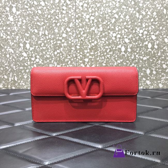 Valentino Gold Chain Bag Red 061# 20cm - 1