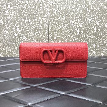 Valentino Gold Chain Bag Red 061# 20cm