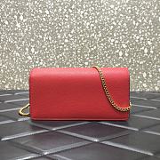 Valentino Gold Chain Bag Red 061# 20cm - 3
