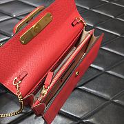 Valentino Gold Chain Bag Red 061# 20cm - 2
