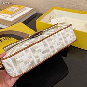 Fendi Baguette Embroidered Canvas White 980880 26cm - 5