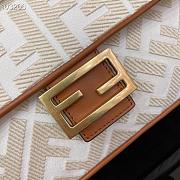 Fendi Baguette Embroidered Canvas White 980880 26cm - 4