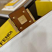 Fendi Baguette Embroidered Canvas White 980880 26cm - 3