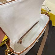 Fendi Baguette Embroidered Canvas White 980880 26cm - 2