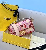 Fendi Baguette Embroidered Canvas Pink 980880 26cm - 2