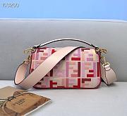 Fendi Baguette Embroidered Canvas Pink 980880 26cm - 3