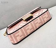 Fendi Baguette Embroidered Canvas Black Pink 980880 26cm - 6