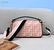 Fendi Baguette Embroidered Canvas Black Pink 980880 26cm - 4