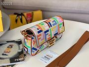 Fendi Baguette Embroidered Canvas Multicolor 980880 26cm - 2