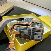 Fendi Baguette Embroidered Canvas Teal Blue 980880 26cm - 5