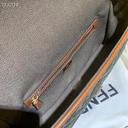 Fendi Baguette Embroidered Canvas Teal Blue 980880 26cm - 2
