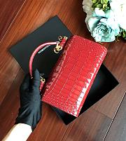 Dolce & Gabbana Crocodile Embossed Chain Bag Red 19cm - 3