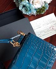 Dolce & Gabbana Crocodile Embossed Chain Bag Navy 19cm - 5