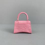 Balenciaga Hourglass Mini Handle Bag Crocodile Pink 92941 14cm - 3