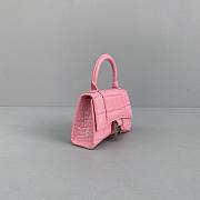 Balenciaga Hourglass Mini Handle Bag Crocodile Pink 92941 14cm - 4