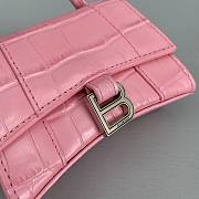 Balenciaga Hourglass Mini Handle Bag Crocodile Pink 92941 14cm - 5