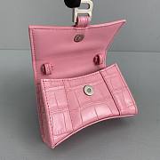 Balenciaga Hourglass Mini Handle Bag Crocodile Pink 92941 14cm - 6