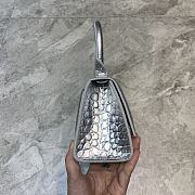 Balenciaga Hourglass Handle Bag Crocodile Silver 92940 21cm - 6