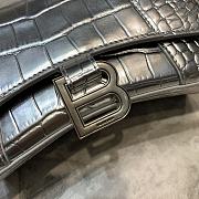 Balenciaga Hourglass Handle Bag Crocodile Silver 92940 21cm - 3