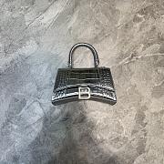 Balenciaga Hourglass Handle Bag Crocodile Silver 92940 21cm - 4