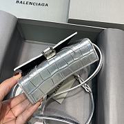 Balenciaga Hourglass Mini Handle Bag Crocodile Silver 92941 14cm - 3