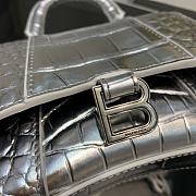 Balenciaga Hourglass Mini Handle Bag Crocodile Silver 92941 14cm - 4