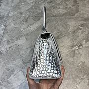 Balenciaga Hourglass Handle Bag Crocodile Silver 92942 23cm - 5