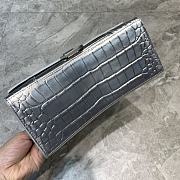 Balenciaga Hourglass Handle Bag Crocodile Silver 92942 23cm - 4