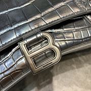 Balenciaga Hourglass Handle Bag Crocodile Silver 92942 23cm - 3