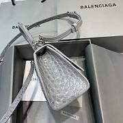 Balenciaga Hourglass Handle Bag Crocodile Gray 92940 21cm - 5