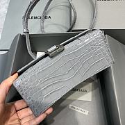Balenciaga Hourglass Handle Bag Crocodile Gray 92940 21cm - 3