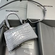 Balenciaga Hourglass Handle Bag Crocodile Gray 92940 21cm - 2