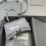 Balenciaga Hourglass Handle Bag Crocodile Gray 92940 21cm - 1