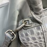 Balenciaga Hourglass Handle Bag Crocodile Gray 92942 23cm - 4