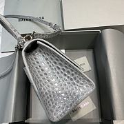 Balenciaga Hourglass Handle Bag Crocodile Gray 92942 23cm - 3