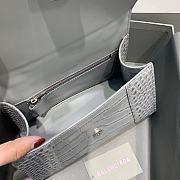 Balenciaga Hourglass Handle Bag Crocodile Gray 92942 23cm - 2