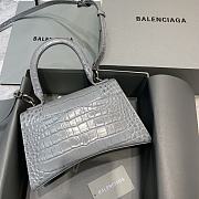 Balenciaga Hourglass Handle Bag Crocodile Gray 92942 23cm - 6