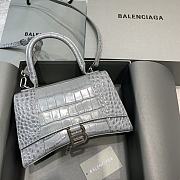 Balenciaga Hourglass Handle Bag Crocodile Gray 92942 23cm - 1