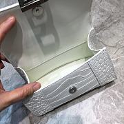 Balenciaga Hourglass Handle Bag Crocodile White 92940 21cm - 5