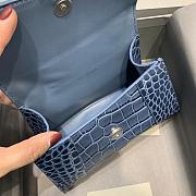 Balenciaga Hourglass Handle Bag Crocodile Blue 92940 19cm - 6