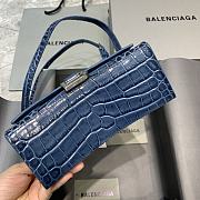 Balenciaga Hourglass Handle Bag Crocodile Blue 92940 19cm - 5