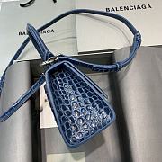 Balenciaga Hourglass Handle Bag Crocodile Blue 92940 19cm - 4