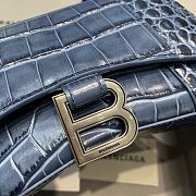 Balenciaga Hourglass Handle Bag Crocodile Blue 92940 19cm - 3