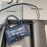 Balenciaga Hourglass Handle Bag Crocodile Blue 92940 19cm - 1