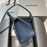 Balenciaga Hourglass Handle Bag Crocodile Blue 92942 23cm - 2