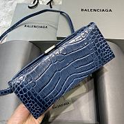 Balenciaga Hourglass Handle Bag Crocodile Blue 92942 23cm - 4